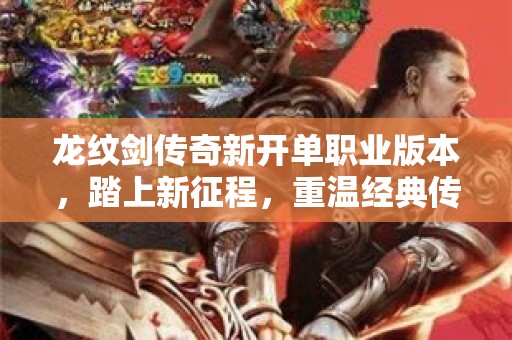 龙纹剑传奇新开单职业版本，踏上新征程，重温经典传奇！