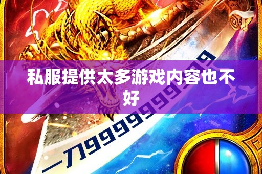 私服提供太多游戏内容也不好