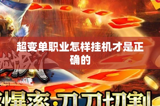 超变单职业怎样挂机才是正确的
