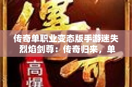传奇单职业变态版手游迷失 烈焰剑尊：传奇归来，单职业迷失新篇章