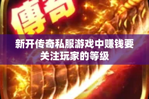 新开传奇私服游戏中赚钱要关注玩家的等级