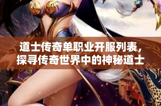 道士传奇单职业开服列表，探寻传奇世界中的神秘道士风采