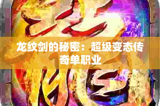 龙纹剑的秘密：超级变态传奇单职业