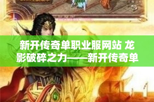 新开传奇单职业服网站 龙影破碎之力——新开传奇单职业巅峰之作