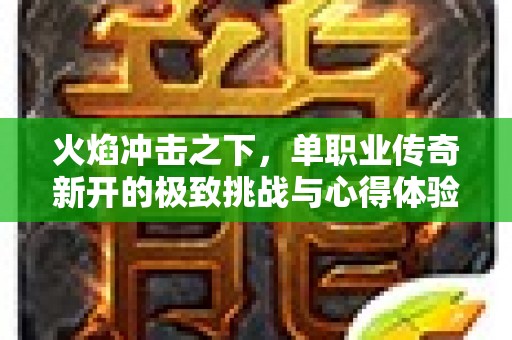 火焰冲击之下，单职业传奇新开的极致挑战与心得体验