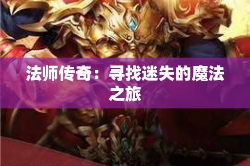法师传奇：寻找迷失的魔法之旅